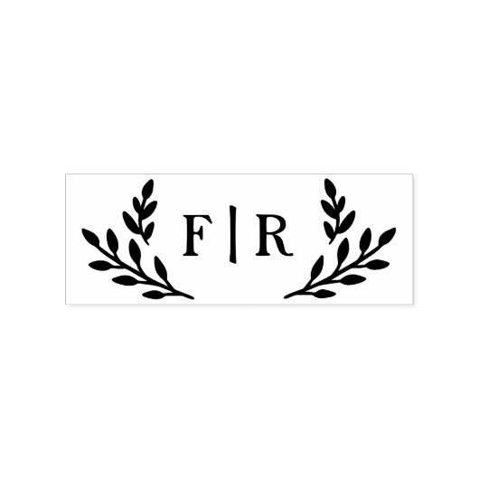 Monogram für einfache Blätter Gummistempel (Prägung)