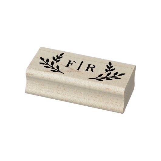 Monogram für einfache Blätter Gummistempel (Stempel)