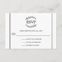 Monogram für elegante französische Zweige im White