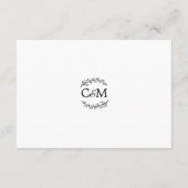 Monogram für elegante französische Zweige im White Begleitkarte (Rückseite)