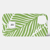 Monogram für Girly Chic Green Blätter Case-Mate iPhone Hülle (Rückseite (Horizontal))