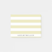 Monogram für Girly Gold Classic Stripes Post-it Klebezettel (Vorderseite)