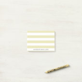 Monogram für Girly Gold Classic Stripes Post-it Klebezettel (Auf Schreibtisch)