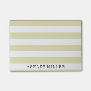 Monogram für Girly Gold Classic Stripes Post-it Klebezettel