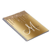 Monogram für Gold Glitzer Tropfen Monogram Persona Notizblock (Rechte Seite)