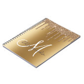 Monogram für Gold Glitzer Tropfen Monogram Persona Notizblock (Linke Seite)