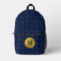 Monogram für Gold & Navy Blue-Zodiac-Konstellation