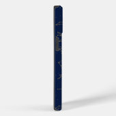 Monogram für Gold & Navy Blue-Zodiac-Konstellation Case-Mate iPhone Hülle (Rückseite / Rechts)