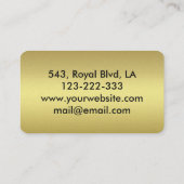 Monogram für Gold und Black Elegante Visitenkarten Visitenkarte (Rückseite)