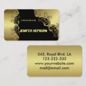 Monogram für Gold und Black Elegante Visitenkarten Visitenkarte (Vorne/Hinten)