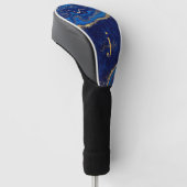 Monogram für Gold und Blue Modern Eleganter Indivi Golf Headcover (angewinkelt)