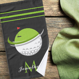 Monogram für Golf Ball & Flag Individuelle Name gr Handtuch