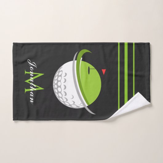 Monogram für Golf Ball & Flag Individuelle Name gr Handtuch (Handtuch)