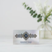 Monogram für griechisch-maander-Schlüssel - Abalon Visitenkarte (Stehend Vorderseite)