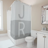 Monogram für leichte graue und graue moderne Initi Duschvorhang (Beispiel)