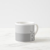 Monogram für leichte graue und graue moderne Initi Espressotasse (Vorderseite Rechts)