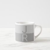 Monogram für leichte graue und graue moderne Initi Espressotasse (Rechts)