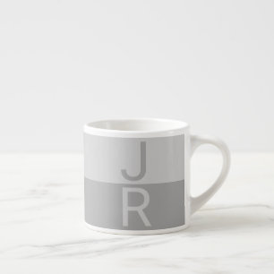 Monogram für leichte graue und graue moderne Initi Espressotasse