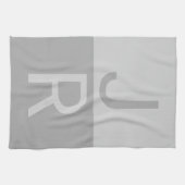 Monogram für leichte graue und graue moderne Initi Geschirrtuch (Horizontal)