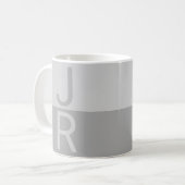 Monogram für leichte graue und graue moderne Initi Kaffeetasse (Vorderseite Links)