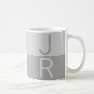 Monogram für leichte graue und graue moderne Initi Kaffeetasse
