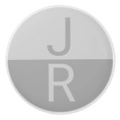 Monogram für leichte graue und graue moderne Initi Keramikknauf (Vorderseite)