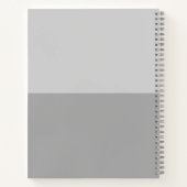 Monogram für leichte graue und graue moderne Initi Notizblock (Rückseite)