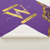 Monogram für lila und Gold Agate Geode Glitzer Sherpadecke (3/4)