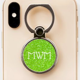 Monogram für Lime Green GLITZER Handy Ring