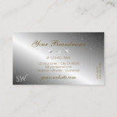 Monogram für luxuriöse Goldsilber-Sparkling-Diaman Visitenkarte (Rückseite)