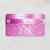Monogram für Luxury Girly Pink Glitzer Sparkling S Visitenkarte (Vorderseite)