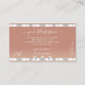 Monogram für Luxury Silver Coral Sparkling Diamond Visitenkarte (Rückseite)