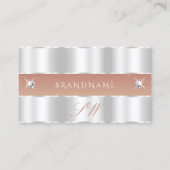 Monogram für Luxury Silver Coral Sparkling Diamond Visitenkarte (Vorderseite)