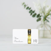 Monogram für Luxus White Gold Decorative Diamonds Visitenkarte (Stehend Vorderseite)