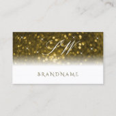 Monogram für Luxus White Gold Sparkling Glitzer St Visitenkarte (Vorderseite)