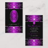 Monogram für majestätische Lila Verzierte Ornament Visitenkarte (Vorne/Hinten)