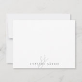 Monogram für Minimalistische handgeschriebene Skri Mitteilungskarte (Vorderseite)
