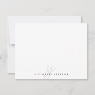 Monogram für Minimalistische handgeschriebene Skri Mitteilungskarte