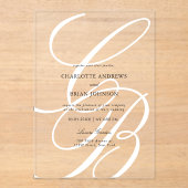 Monogram für Minimalistisches Skript-Schriftart | Acryleinladungen (Vorderseite)