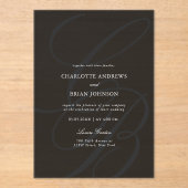 Monogram für Minimalistisches Skript-Schriftart |  Acryleinladungen (Vorderseite)