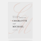 Monogram für Minimalistisches Skript-Schriftart | Acrylschild (Vorderseite)