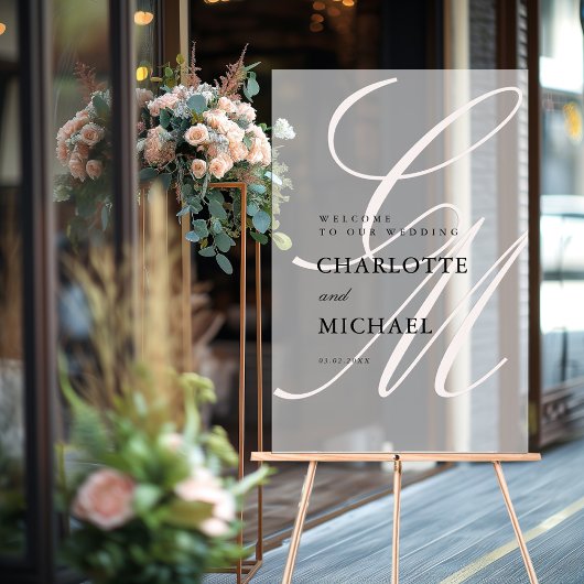 Monogram für Minimalistisches Skript-Schriftart | Acrylschild