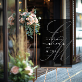 Monogram für Minimalistisches Skript-Schriftart |  Acrylschild