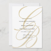 Monogram für Minimalistisches Skript-Schriftart |  Einladung (Vorderseite)