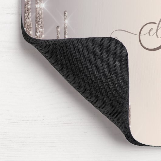 Monogram für moderne Coole Glitzer-Tropfen Mousepad (Ecke)