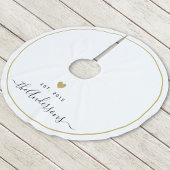 Monogram für moderne Goldenen Herzfamilie Polyester Weihnachtsbaumdecke