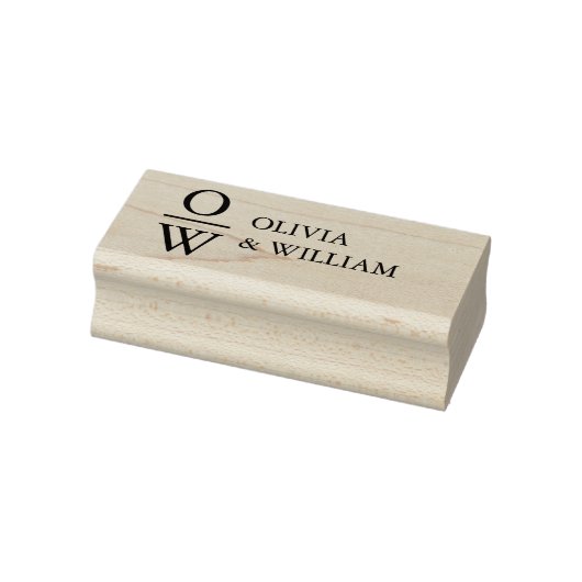 Monogram für moderne Individuelle Name Gummistempel (Stempel)