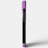 Monogram für moderne Lila Glitzer-Tropfen Case-Mate iPhone Hülle (Rückseite / Links)