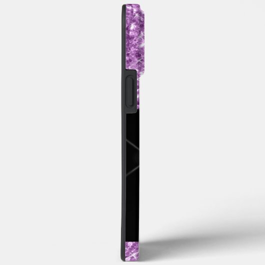 Monogram für moderne Lila Glitzer-Tropfen Case-Mate iPhone Hülle (Rückseite / Rechts)