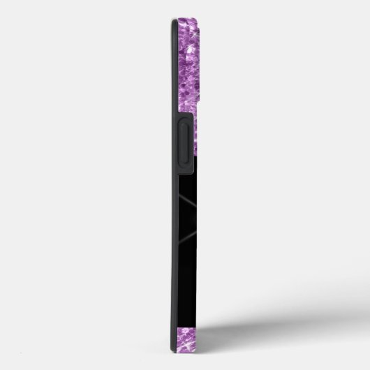 Monogram für moderne Lila Glitzer-Tropfen Case-Mate iPhone Hülle (Rückseite / Rechts)